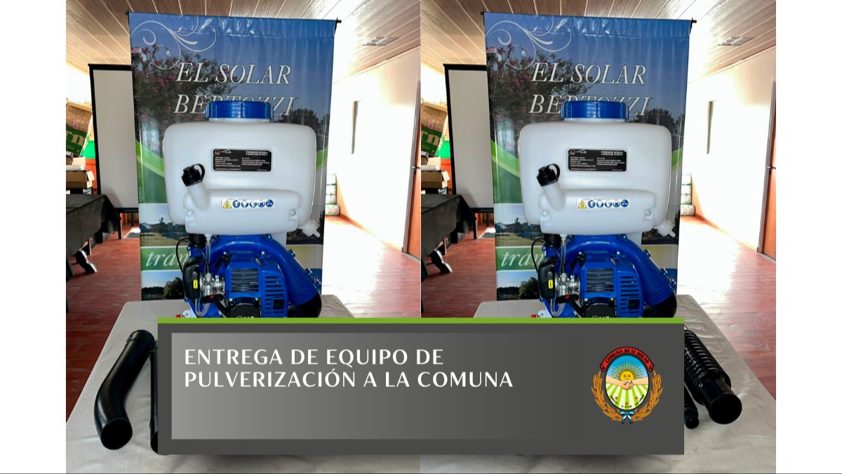 ENTREGA DE UN EQUIPO DE PULVERIZACIÓN A LA COMUNA 